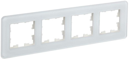 Рамка 4-м BRITE РУ-4-2-Бр стекло бел. RE  BR-M42-G-41-K01