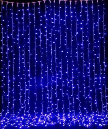 Гирлянда светодиодная "Занавес" 1.5х1.5м 368LED син. ШК  4690601035509