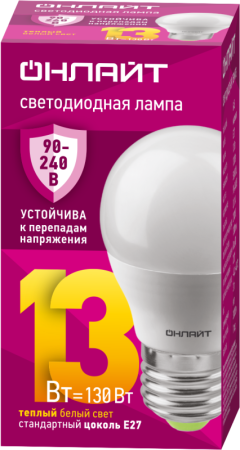 Лампа светодиодная 90 545 OLL-G45-13-230-2.7К-E27-FR PRO 90-240В  90545