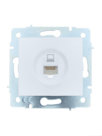 Розетка компьютерная 1-м СП ASTI IP20 RJ45 механизм Cat 5e бел.  7081-0288-139