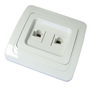 Розетка компьютерная + телефонная 2-м СП Валери сл. кость UNIVersal Б-В0135