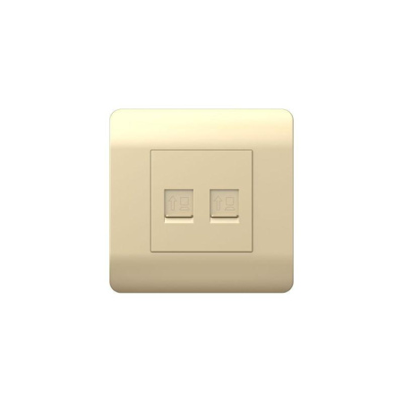 Розетка компьютерная 2-м NEW3-E RJ45 шампань  431455