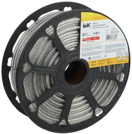 Лента светодиодная LED LSR-2835R60-4.8-IP67-220В (уп.50м)  LSR3-6-060-67-0-50