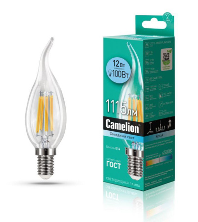 Лампа светодиодная филаментная LED12-CW35-FL/845/E14 12Вт 220В  13711