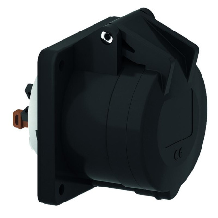 Розетка панельная 16А 5п 3P+N+PE 230-380В IP44 Quick Connect черн.  130271