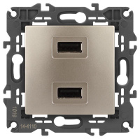 Устройство зарядное USB 14-4110-04 5В-2100мА Elegance шампань ЭРА Б0034371