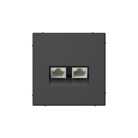 Розетка двойная компьютерная ArtGallery RJ45+RJ45 кат.5E механизм базальт SE GAL001485