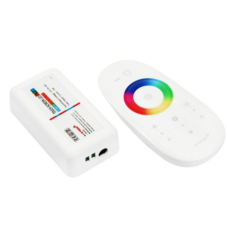 Контроллер RGB беспроводной 85х24х40мм с сенсорным управлением 2.4G для RGB светодиодных лент 216Вт 12-24В IP20  143-103-1