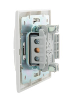 Выключатель 2-кл. СП Mira 10А IP20 с подсветкой с бел. вставкой бел.  701-0202-112