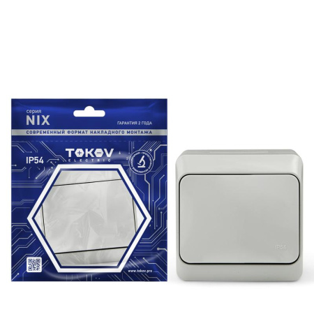 Переключатель 1-кл. ОП Nix 10A IP54 250В сер.  TKE-NX-P1-C06-IP54