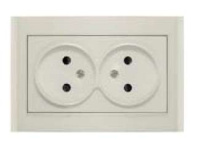 Розетка 2-м СП Бриллиант 16А IP20 без заземл. защ. шторки сл. кость UNIVersal 7948745