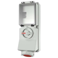 Розетка настенная 32А 4п 6ч 400В IP67 с отсеком с выключателем нагрузки и механической блокировкой DUO Mennekes 5635A