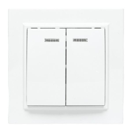 Выключатель 2-кл. СП Минск 10А IP20 с индикатором бел. Basic  ERV10-123-10