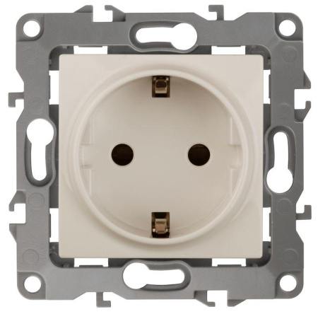 Розетка 1-м СП 12 12-2111-02 16А IP20 16AX 250В 2P+E Schuko винт сл. кость  Б0029237