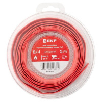 Трубка термоусадочная ТУТ нг 8/4 красн. ролик 2 м  tut-8-r-b