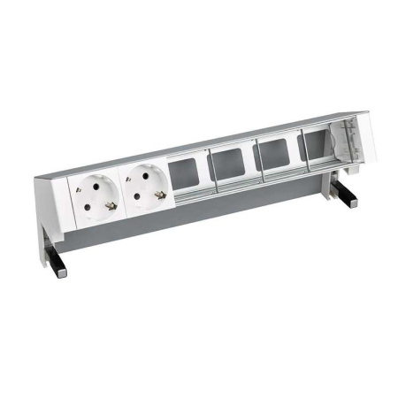 Блок розеточный настольный 2х2P+E 4 пустых мод. алюм.  400 42602000-133