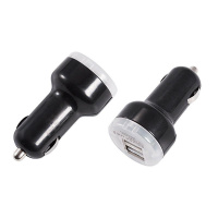 Автозарядка в прикуриватель 2хUSB с индикацией (АЗУ) (1000+2100 mA) черн.  18-1190