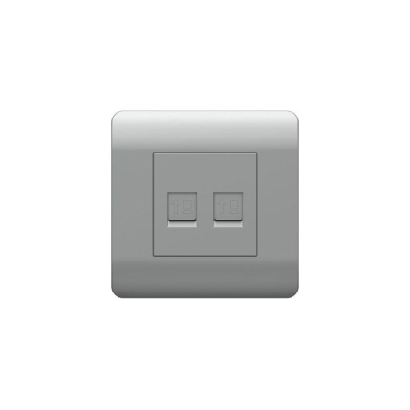 Розетка компьютерная 2-м NEW3-E RJ45 серебр.  431456