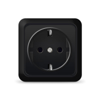 Розетка 1-м ОП Олимп 16А IP20 с заземл. черн.  2227