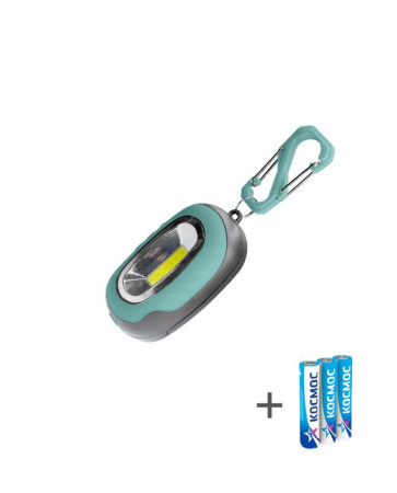 Фонарь-брелок походный кемпинг 1Вт COB LED 3xAAA (R03) корпус ABS-пластик магнит на корпусе карабин  KOC206B