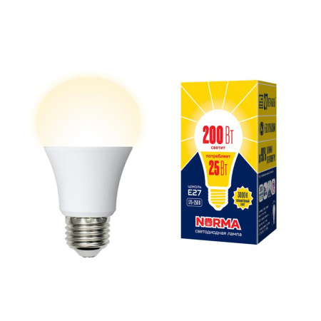 Лампа светодиодная LED-A70-25W/3000K/E27/FR/NR Norma 25Вт матовая 3000К тепл. бел. E27 (упак. картон)  UL-00004469