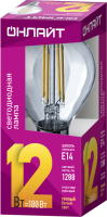 Лампа светодиодная филаментная 80 890 OLL-F-G45-12-230-2.7K-E14 12Вт шар прозрачная 2700К тепл. бел. E14 1200лм 220-240В  80890