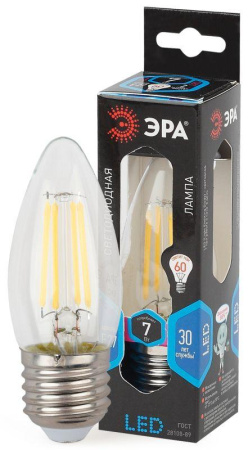Лампа светодиодная филаментная F-LED B35-7w-840-E27  Б0027951