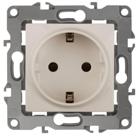 Розетка 1-м СП 12 12-2101-02 16А IP20 16AX 250В 2P+E Schuko механизм сл. кость  Б0014676