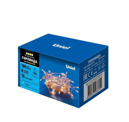 Гирлянда LED ULD-S1000-100/DTA WARM WHITE IP20 10м 100 диодов тепл. бел. свет провод прозр.  UL-00007200
