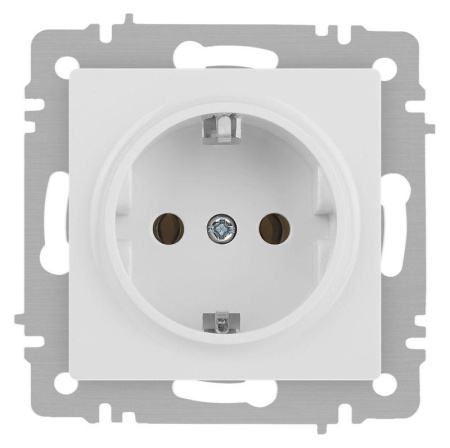 Розетка Accent 6-202-01М 2P+E Schuko 16А-250В IP20 СУ бел. матов.  Б0063681