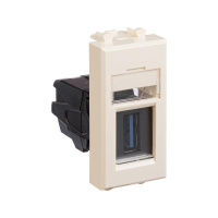 Розетка USB 3.0 1мод. Avanti "Ванильная дымка" тип А-А модульная  4405301