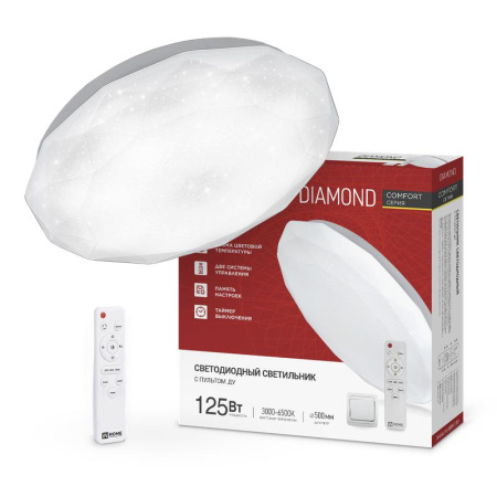 Светильник светодиодный COMFORT DIAMOND 125Вт 230В 3000-6500К 10000лм 500х105мм с пультом ДУ  4690612059488