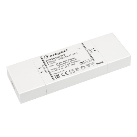 Блок питания ARV-SP-24090-FLAT-PFC 24В 3.75А 90Вт IP20 пластик 5 лет  033262