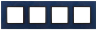 Рамка 4-м 14-5104-29 стекло Elegance синий+антрацит ЭРА Б0034537