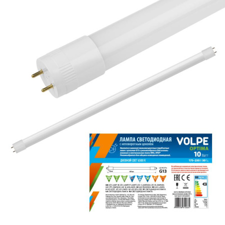 Лампа светодиодная LED-T8-10W/NW/G13/FR/FIX/O 10Вт матовая 4000К нейтр. бел. G13 неповорот. (упак. рукав)  UL-00003084