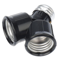 Разветвитель цокольный E27-2хE27 черн.  11-8860