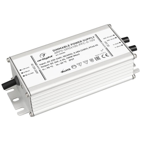 Блок питания ARPV-UH24100-PFC-0-10V 24В 4.2А 100Вт IP67 метал. 7 лет  030284