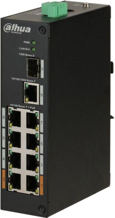 Коммутатор неуправляемый DH-PFS3110-8ET-96 8х100Мбит 1G 1SFP 6PoE+ 96Вт  1190210