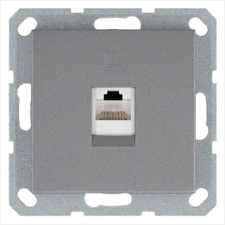 Розетка компьютерная 1-м RJ45 IP20 кат. 5E механизм алюм.  G6105S