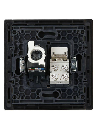 Розетка 2-м RJ11+RJ45 кат.5E FORTE&PIANO FP135 черн.  FP-KT20-O-1-K02