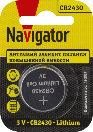 Элемент питания литиевый CR2430 93 828 NBT-CR2430-BP1 (блист.1шт)  93828