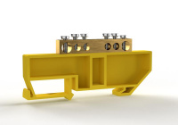 Шина PE "земля" на DIN-изоляторе 6х9мм 6 отвер. латунь  TKE-BCB-69-6-DIN/PE