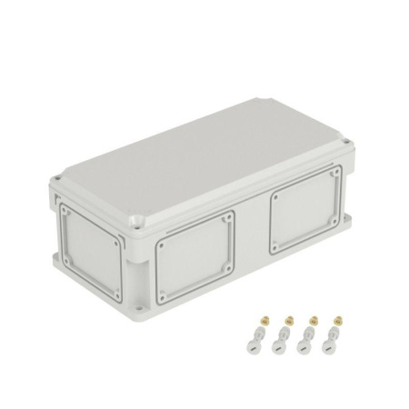 Корпус 400х200х146мм IP67 с непрозр. крышкой 21мм с фланцами пластик.  542210