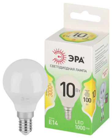 Лампа светодиодная GREEN LINE P45-10W-830-E14 GL E14 10Вт шар свет тепл.  Б0067065