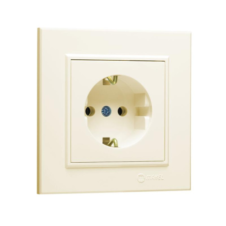 Розетка с/з (Керамика) СП Karea 16А IP20 крем.  56010008