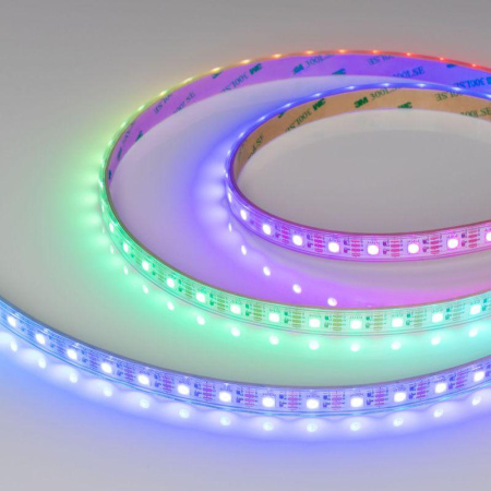 Лента светодиодная герметичная SPI-P-B60-12mm 12В RGB-PX1-BPT (8Вт/м IP66 5060) бегущий огонь (уп.5м)  041615(1)