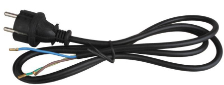 Кабель сетевой S-LR2A с прямой евровилкой 1.5м с заземл. черн.  9345