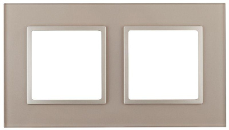 Рамка 2-м 14-5102-04 стекло Elegance шампань+шампань ЭРА Б0034491