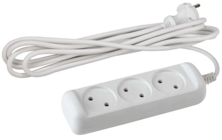 Удлинитель 3х5м без заземл. 10А IP20 U-3-5m-2х1 ПВС 2х1  Б0028356