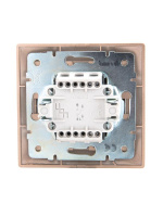 Выключатель 1-кл. СП Mira 10А IP20 со вставкой свет. корич. перламутр.  701-3131-100